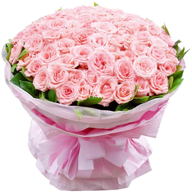101 розовая роза в Грозном от магазина цветов «Roza Plaza»